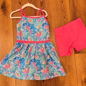 Tommy Bahama Kids Dress and Shorts Set - Blue and Pink